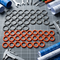 Kit d'étanchéité industriel sur mesure résistant à l'huile, couleur personnalisée, avec joint moulé, cylindre plat, butée flottante, amortisseur NBR/EPDM, norme DKK AS568 PG