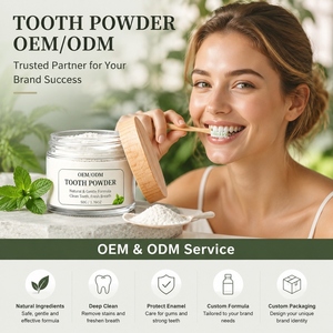 2PCS OEM/ODM Poudre dentifrice reminéralisante sans fluor, saveur menthe, avec hydroxyapatite, nettoyage doux des <span class=keywords><strong>dents</strong></span>, haleine fraîche O - Product Image 2
