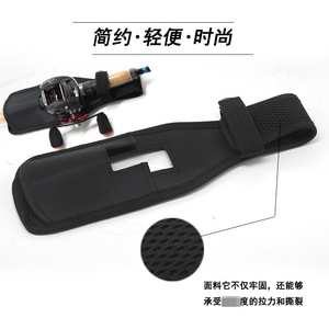 Bolsa de inserción para soporte de caña de pescar, tela Oxford negra, 36x10x1,5 cm, bolsa de cintura portátil para almacenamiento de cañas de pescar, para pesca en el mar - Product Image 5