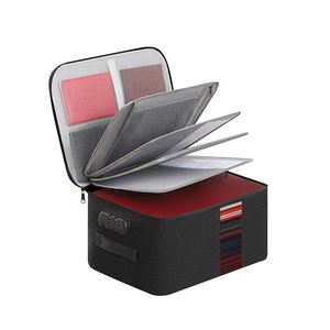 Custom Logo Large Capacity Multi-Layer Fashionable Multifunctional Passport Storage <b>Bag</b> Lock for Household <b>Documents</b> Travel - Product Image 2