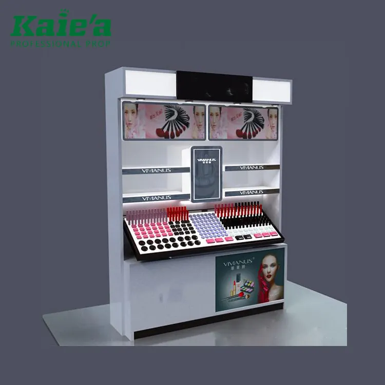 Kaierda-estante de cristal para cosméticos, expositor y mostrador