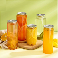 Boîtes en plastique 250ml 500ml Bouteille en plastique transparente pour boissons gazeuses avec aluminium Boîtes en PET personnalisées Bouteille en plastique