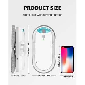 Robot de nettoyage de vitres intelligent avec pulvérisation ultrasonique, réservoir de 85 ml, détection automatique des bords pour les fenêtres en verre - Product Image 4