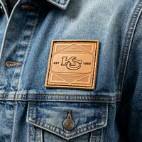 Écussons personnalisés en cuir véritable, rectangulaires, pressés à chaud, écologiques, pour vestes en jean, étiquettes à coudre sur vêtements, vente en gros OEM