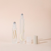 Vente chaude, flacons à bille en verre épais personnalisés avec logo, 10 ml, fond épais, flacons à bille vides pour déodorant avec bille en acier et bouchon