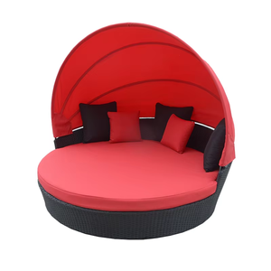 Lit <span class=keywords><strong>de</strong></span> soleil extérieur rond <span class=keywords><strong>de</strong></span> piscine <span class=keywords><strong>de</strong></span> <span class=keywords><strong>jardin</strong></span> <span class=keywords><strong>de</strong></span> rotin durable <span class=keywords><strong>de</strong></span> loisirs avec l'auvent escamotable - Product Image 3
