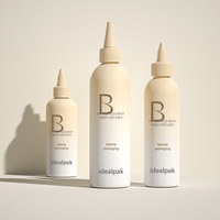 Bouteille de huile capillaire en plastique rechargeable personnalisée avec applicateur, bouteilles de huile capillaire vides roses, 100 ml, 120 ml, 150 ml, 200 ml