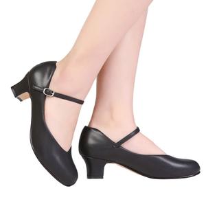 <span class=keywords><strong>Chaussures</strong></span> de danse latine pour femmes pour la salle de bal Tango <span class=keywords><strong>Flamenco</strong></span> Plates 3CM Matériel souple imperméable Bout fermé Fermeture à enfiler Été Automne - Product Image 4