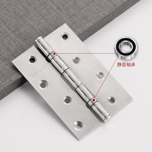 Stainless Steel Door Hinge 6 Hole 180 Degree Soft Closing With Bearing For Wooden Doors Windows Bathroom Cabinets - Product Image 1