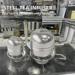 Infusor de Té Portátil de Acero Inoxidable, Filtro de Té con Cadena, Bola de Condimento, Cesta para Salmuera, Colador de Metal, Infusor de Té - Product Image 3