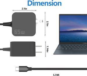 อะแดปเตอร์ AC 65W 20V 3.25A ประเภท C รุ่น ADL-65A1 สำหรับ <span class=keywords><strong>Chromebook</strong></span> ExpertBook/Vivobook/Zenbook 13/14/S14/16/S16/CR11/CR12/CZ11 แล็ปท็อป - Product Image 4