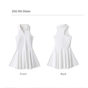 Vestido deportivo sin mangas para mujer, con cuello en V, sujetador incorporado, bolsillo y pliegues, ideal para tenis, golf, pickleball y gimnasio. - Product Image 5