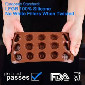 3-piece <b>set</b> of non-stick silicone molds, 3D-shaped chocolate <b>baking</b> tools - Product Image 4