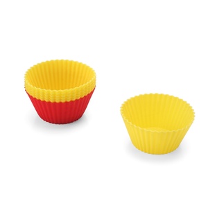 Basics Eco-Friendly Disposable Nonstick <b>Silicone</b> Cupcake Mold 3D Bar Rose Shaped Oven Safe Easy Clean Office Space Friendly - Product Image 2