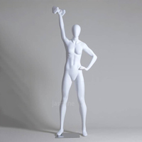 JASMINE Mannequin homme de sport en fibre de verre avec support et pose réglable pour l'affichage des vêtements