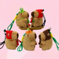 Porte-clés Capybara Kawaii Doux 10 cm (4 pouces) – Mini Poupée Peluche Jouet pour Décoration et Cadeaux