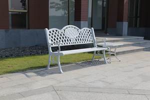 Banc de poids extérieur imperméable en fonte d'aluminium, banc de patio, de rue, de loisirs, banc de parc moderne, chaise de jardin - Product Image 5