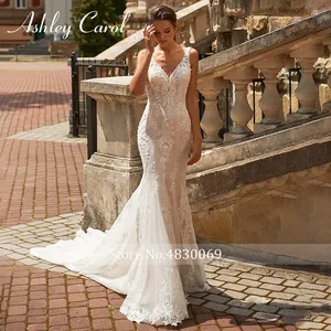 Ashley Carol sirena <span class=keywords><strong>vestidos</strong></span> de novia 2022 novia hermosa con cuentas apliques vestido de novia - Product Image 5