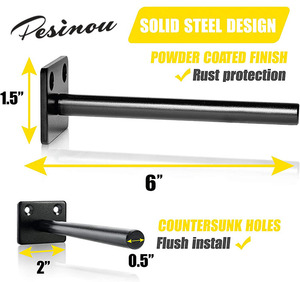 6 Inch Rắn Thép Giấu <span class=keywords><strong>Hidden</strong></span> Hỗ Trợ Vô Hình Nổi Kệ Khung Phòng Tắm Kệ Sách Nổi Kệ Chân Đế - Product Image 2