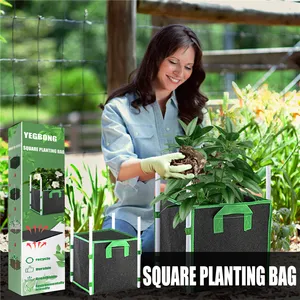 YEGBONG square planting bag riciclabile traspirante non tessuto plant grow bag flower fruit verdura rizoma plant growth bag