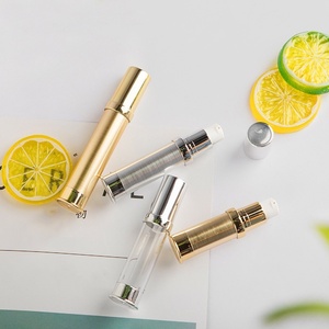 Botella de bomba de loción de plata sin aire de vacío de plástico recargable 5ml 10ml 15ml 20ml 30ml Embalaje de cosméticos dorados para el cuidado de la piel - Product Image 2