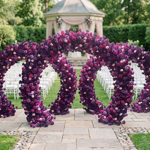 Décorations de mariage LEDA, arrangement floral, arche de fleurs artificielles, arche florale de luxe en roses violettes - Product Image 1