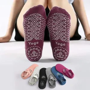 Di alta qualità Yoga speciale personalizzato doppio cinturino Athleticn impugnatura su Slip Yoga calzini con Logo per le donne