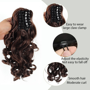 Peluca de cola de caballo con ocho dientes y rizos romanos, de pelo sintético de fibra de alta temperatura para mujer - Product Image 3