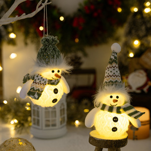 Handmade Christmas Green Knitted Hat Light Doll Cross-Border Hot-Selling Winter Snowman Ornaments for Christmas Atmosphere - Product Image 3