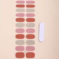 Enveloppes à ongles 3D respirantes pour femmes Pastel imperméable non toxique 24 autocollants 14-16 bandes de vernis à ongles conception de fleurs en plastique