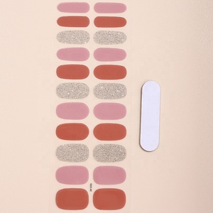 Enveloppes à ongles 3D respirantes pour femmes <span class=keywords><strong>Pastel</strong></span> imperméable non toxique 24 autocollants 14-16 bandes de vernis à ongles conception de fleurs en plastique - Product Image 2