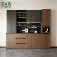 Buffet de salle à manger moderne et spacieux en bois naturel, meuble de rangement multifonctionnel en chêne massif écologique pour cuisine