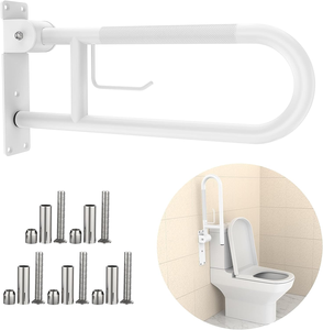 Reposabrazos ABS de acero inoxidable para ancianos, asistencia antideslizante, manija de baño, pasamanos de seguridad plegables, Barras de agarre para inodoro para discapacitados - Product Image 1