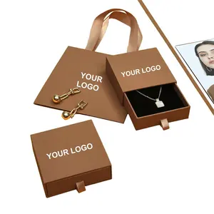 보석 관련 포장 종이 가방 종이 카드 및 그리기 슬라이딩 상자 사용자 정의 로고