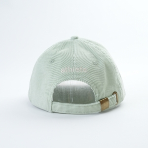 Yukaihe moda tela de pana sombrero de papá 6 paneles curvos sin estructura 7 o 7,5 <span class=keywords><strong>cm</strong></span> ala corta doble panel frontal gorra verde claro - Product Image 4