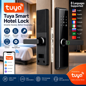 Cerradura Inteligente para Puerta con Manija, Control Remoto por WiFi con la Aplicación Tuya, Cerradura Digital con Huella Dactilar TT Lock - Product Image 1