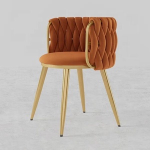 <span class=keywords><strong>NOVA</strong></span> Nordic Orange Salon Loisirs Fauteuil Avec Velours Rembourré Moderne Café Incurvé Dossier Boucle À Manger Chaises - Product Image 5