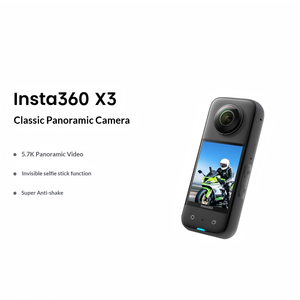 กล้องแอคชั่นแคม4K X3 Insta360, กล้องวิดีโอสำหรับขับขี่มอเตอร์ไซค์กันน้ำได้360องศากล้องถ่ายวิดีโอสำหรับกีฬากันน้ำ72MP 6แกน - Product Image 2