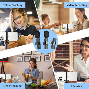 Micrófono Inalámbrico 2 en 1 K8 K9 2.4G, Micrófono de Solapa con Clip para Conferencias y Transmisiones en Vivo, con Receptor para iPhone y Teléfonos Android - Product Image 5