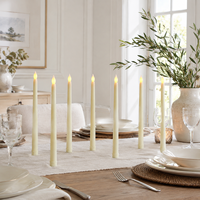 Lot de 6 bougies LED sans flamme en forme de pilier avec lumière vacillante réaliste et chaleureuse pour Noël, mariages, décoration de la maison