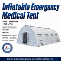 Tente Tactique Gonflable Robuste en PVC Blanc pour Station d'Aide Humitaire à Haute Pression, Abri Temporaire Imperméable pour le Secours