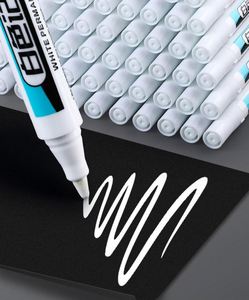 1PC 0.7/1.0/2.5mm <b>Permanent</b> Oily White <b>Markers</b> Set Waterproof Non-Erasable Twin Art Graffiti Tire Painting Custom Logo - Product Image 1