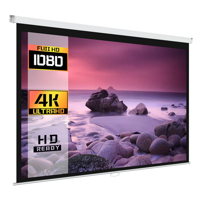 Manual Projector Screen 100 Inch 150 Inch Home Cinema 120 Inch Roll up Projection Screen /Matte White Pull up /pull Down