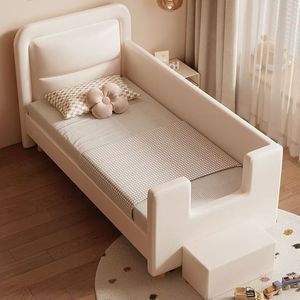 LE Solid Wood Spliced Bed Widened <b>Bedside</b> Small Bed with Guardrail Customized Spliced Large Bed - Product Image 2