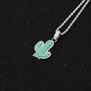 จี้เพชรโมอิสซาไนต์ทรงกระบองเพชร ดีไซน์หรูหราสำหรับผู้หญิง เงินแท้ 925 ระดับ VVS พร้อมบริการดรอปชิปปิ้ง สไตล์ฮิปฮอป - Product Image 2