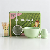 Nouveau design, kit matcha dégradé couleur rivière, fouet en bambou, cuillère, support Chasen pour matcha