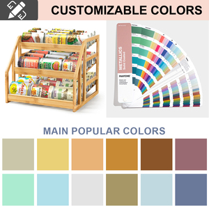 Có Thể Điều Chỉnh Bền Vững Tre Tủ Thức Ăn Có Thể Tổ Chức Giá Đứng Loại Thực Phẩm Lưu Trữ Kệ Với Divider Thiết Kế Cho Tủ - Product Image 4