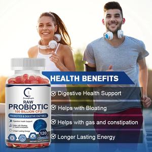 Capsules de probiotiques aux enzymes organiques 100 milliards d'UFC, digestion des nutriments, santé intestinale, flacon de 120 comprimés pour adultes - Product Image 1