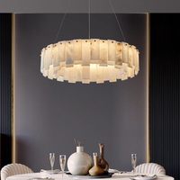 Lustre moderne en albâtre LED au design unique pour la décoration intérieure de la maison, de la villa et de la salle à manger