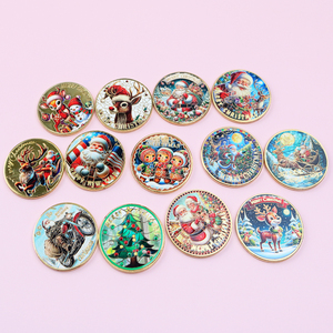 Monete di <span class=keywords><strong>buon</strong></span> <span class=keywords><strong>natale</strong></span> personalizzate in metallo Merry Claus slitta alce albero di <span class=keywords><strong>natale</strong></span> monete Commemorative colorate monete d'oro gioco sfida monete - Product Image 1